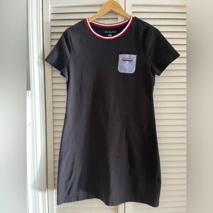 Tommy Hilfiger Women's Black 100% Cotton Short Sleeve Pocket Dress Size M